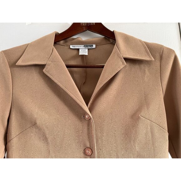 Vintage 1990's necessary objects by ady gluck frankel Tan Button Down Jacket - Picture 2 of 7